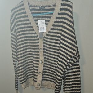 Black and Cream Striped Sweater